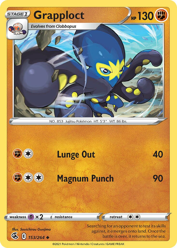 Grapploct 153/284 — Fusion Strike (English Pokémon TCG card)