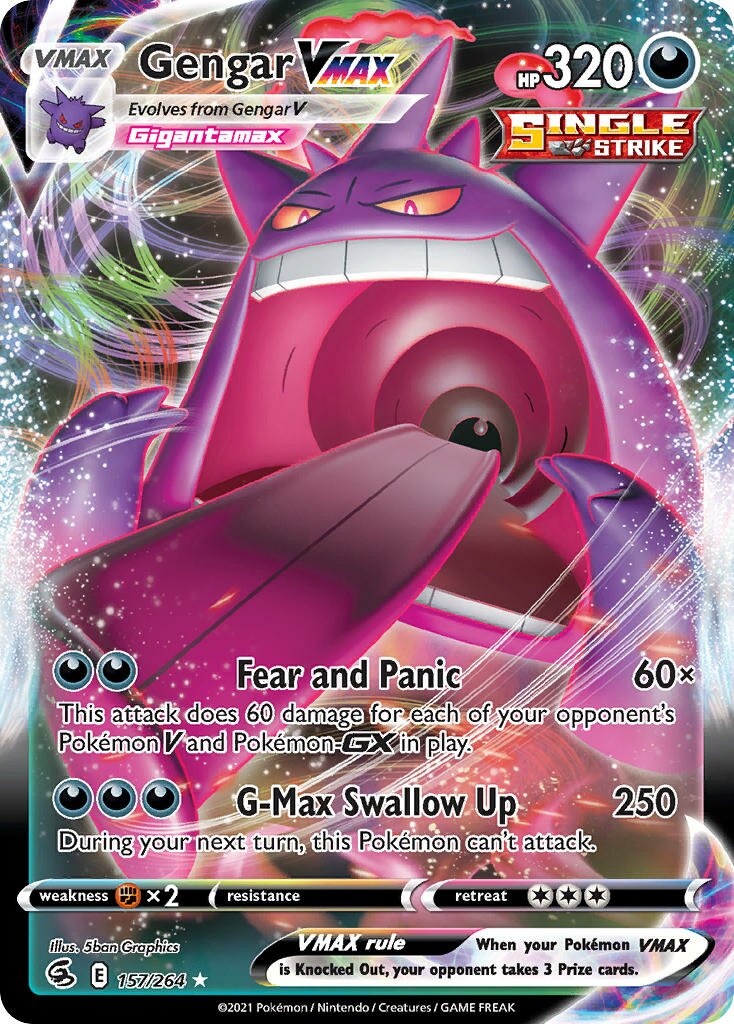 Gengar VMAX 157/284 — Fusion Strike (English Pokémon TCG card)