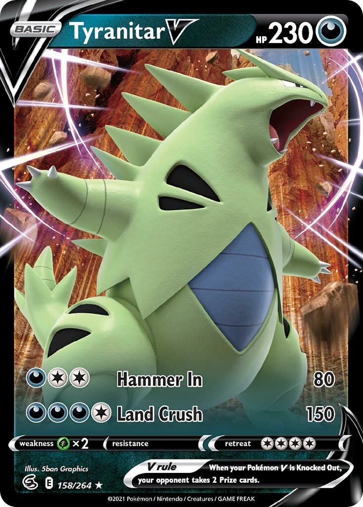 Tyranitar V 158/284 — Fusion Strike (English Pokémon TCG card)