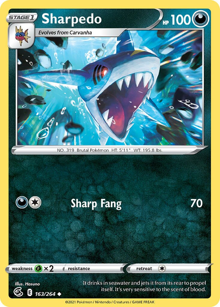 Sharpedo 163/284 — Fusion Strike (English Pokémon TCG card)
