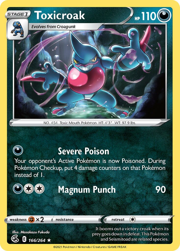 Toxicroak 166/284 — Fusion Strike (English Pokémon TCG card)