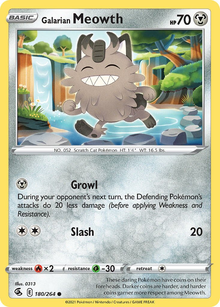 Galarian Meowth 180/284 — Fusion Strike (English Pokémon TCG card)