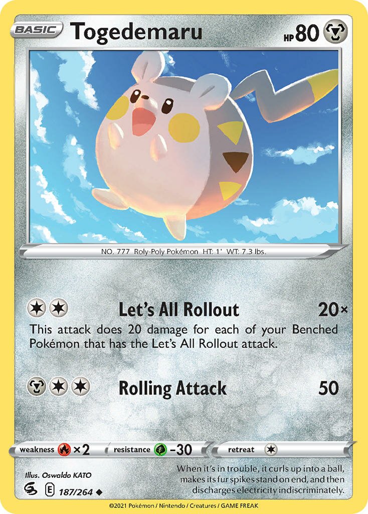 Togedemaru 187/284 — Fusion Strike (English Pokémon TCG card)