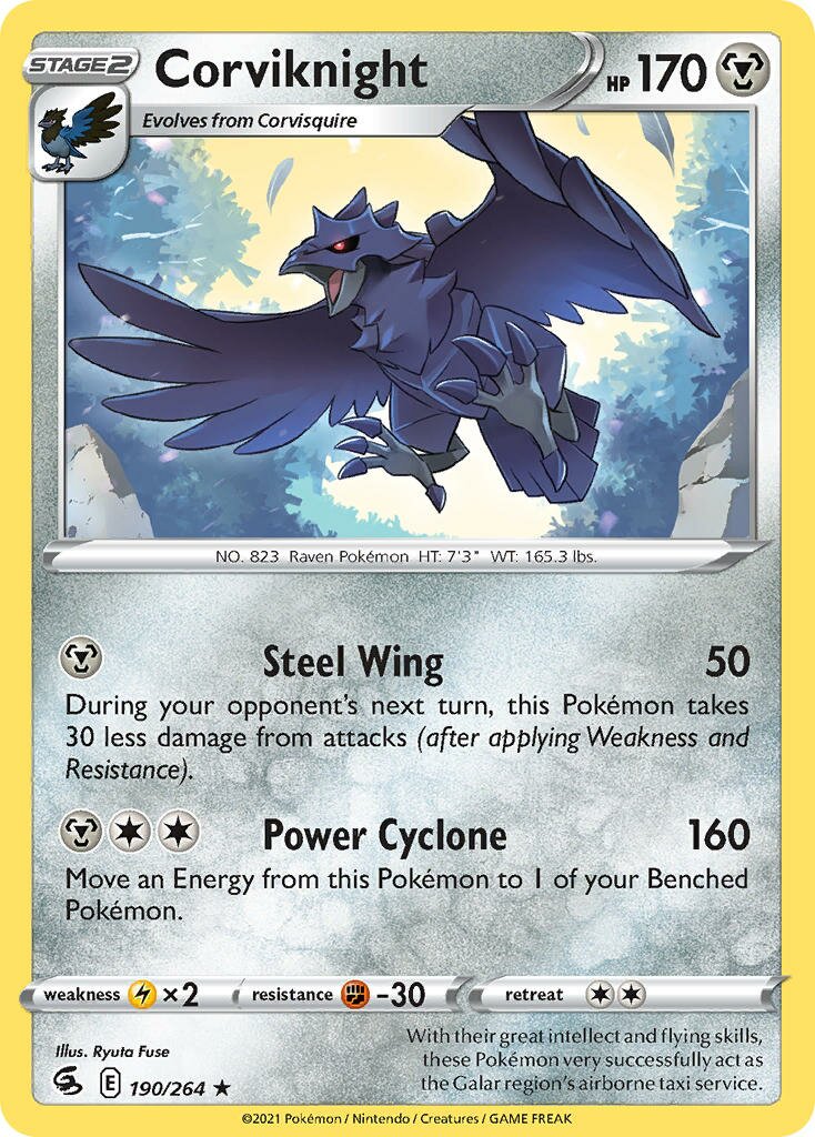 Corviknight 190/284 — Fusion Strike (English Pokémon TCG card)