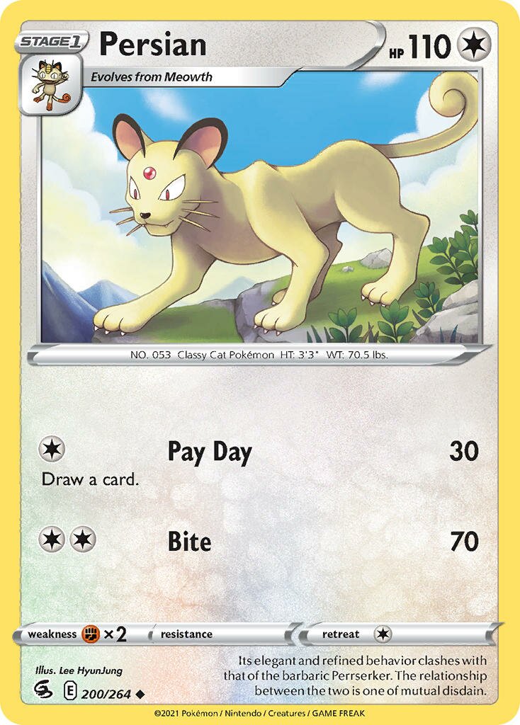 Persian 200/284 — Fusion Strike (English Pokémon TCG card)