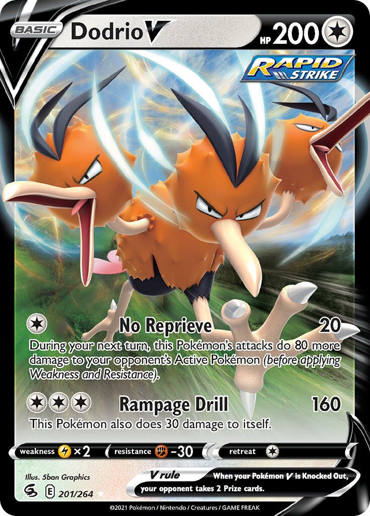 Dodrio V 201/284 — Fusion Strike (English Pokémon TCG card)