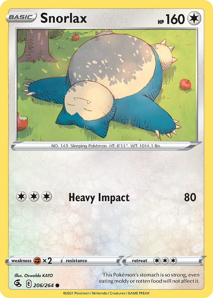 Snorlax 206/284 — Fusion Strike (English Pokémon TCG card)