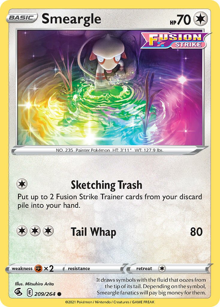 Smeargle 209/284 — Fusion Strike (English Pokémon TCG card)