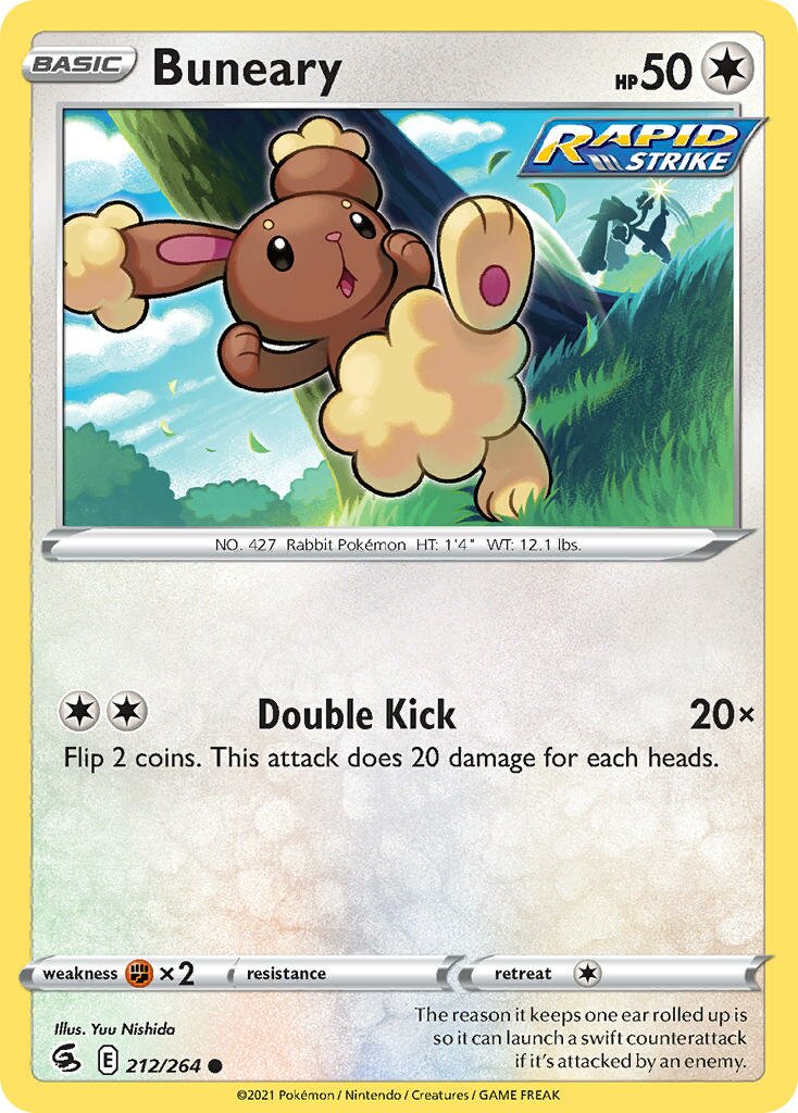 Buneary 212/284 — Fusion Strike (English Pokémon TCG card)