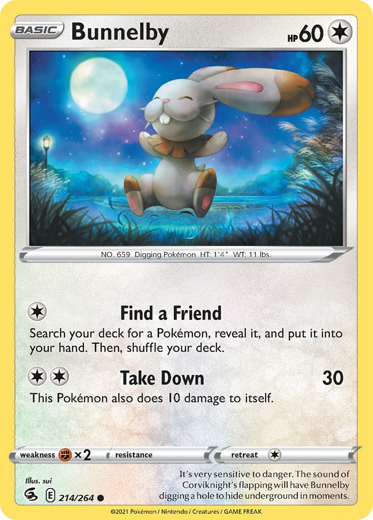 Bunnelby 214/284 — Fusion Strike (English Pokémon TCG card)