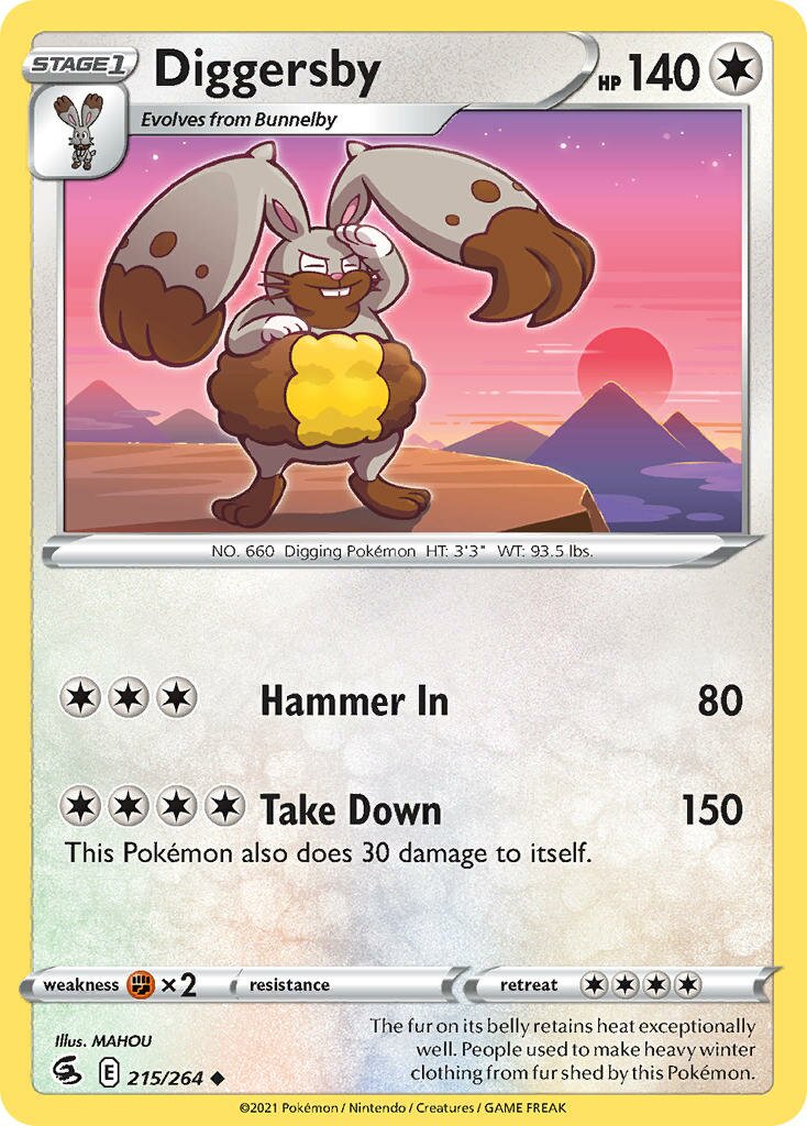 Diggersby 215/284 — Fusion Strike (English Pokémon TCG card)