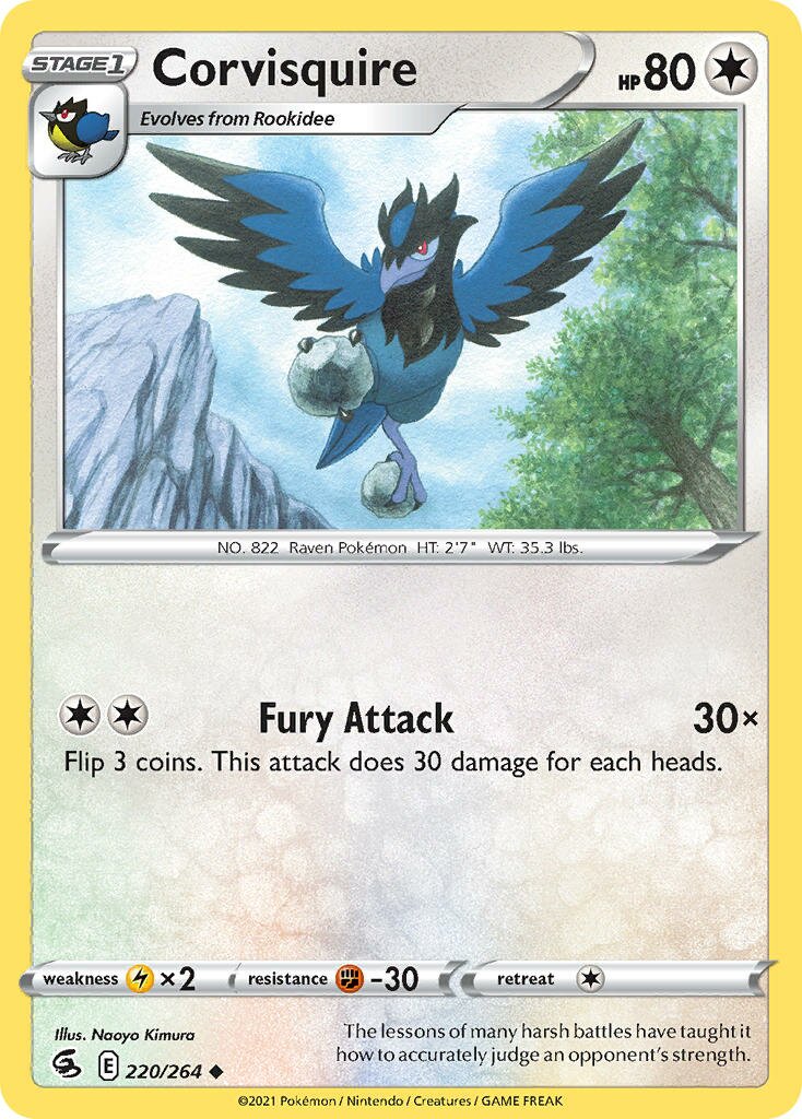 Corvisquire 220/284 — Fusion Strike (English Pokémon TCG card)