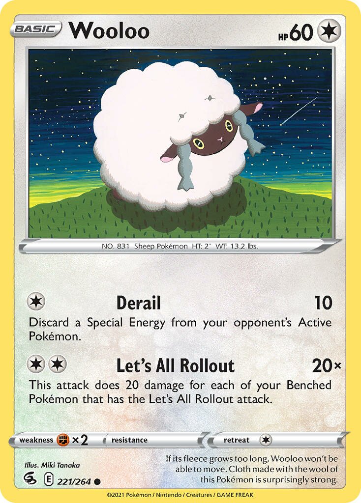 Wooloo 221/284 — Fusion Strike (English Pokémon TCG card)