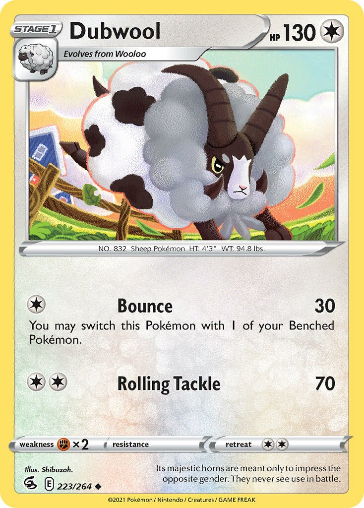 Dubwool 223/284 — Fusion Strike (English Pokémon TCG card)