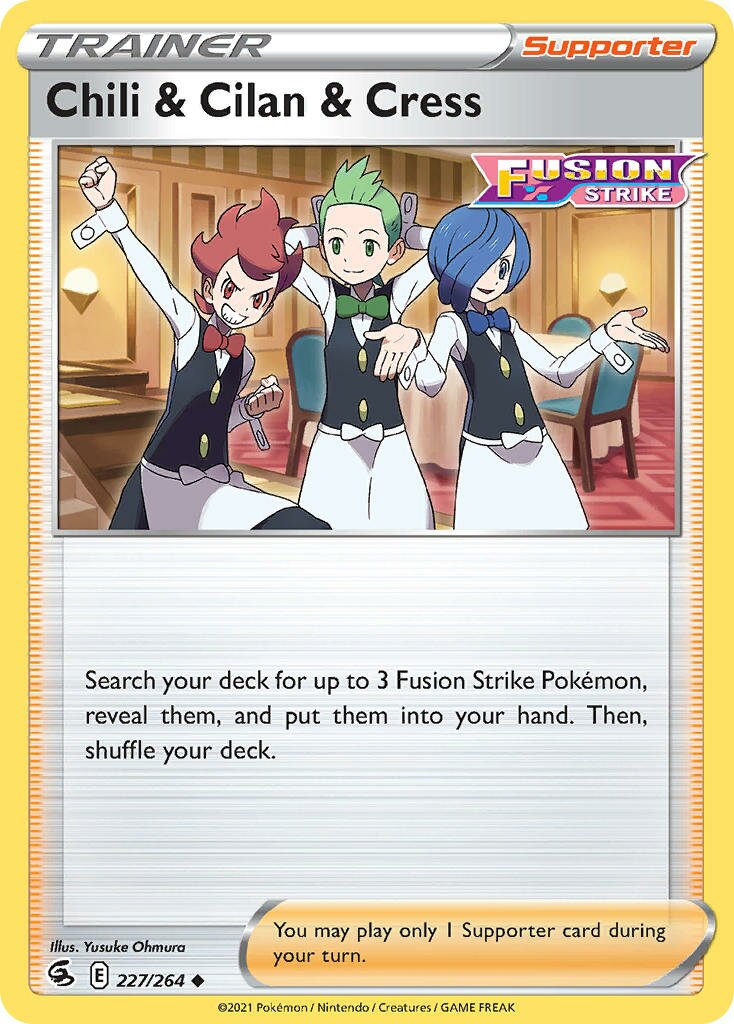 Chili & Cilan & Cress 227/284 — Fusion Strike (English Pokémon TCG card)