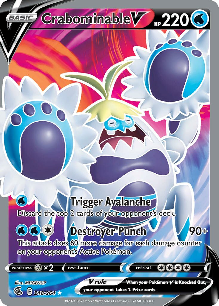 Crabominable V 248/284 — Fusion Strike (English Pokémon TCG card)