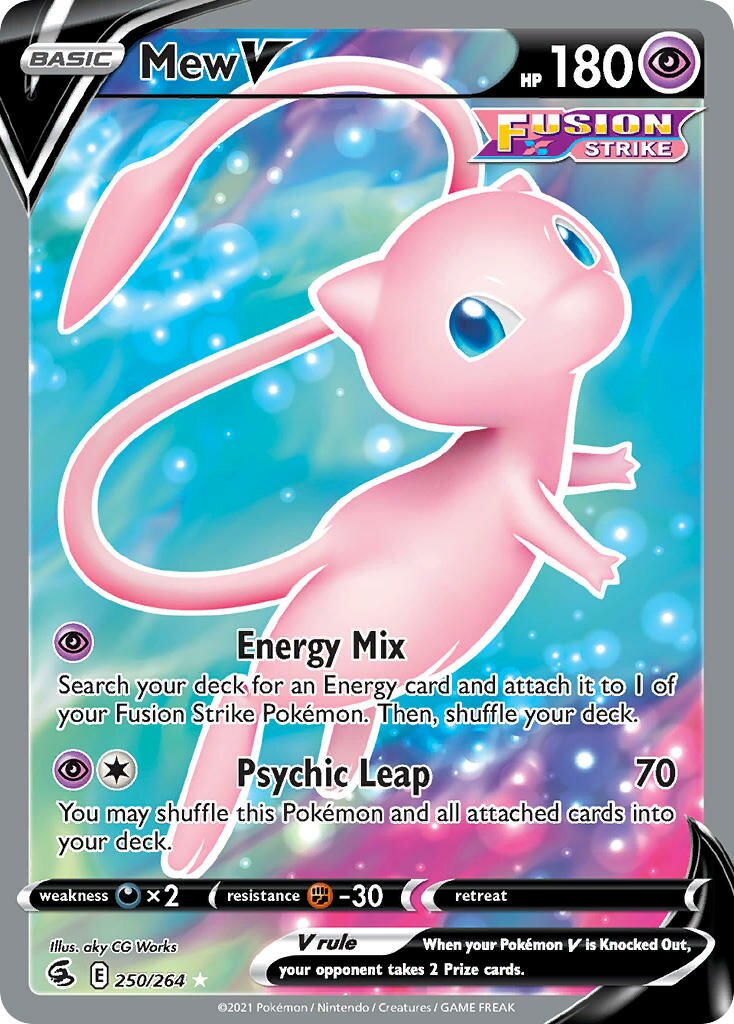 Mew V 250/284 — Fusion Strike (English Pokémon TCG card)