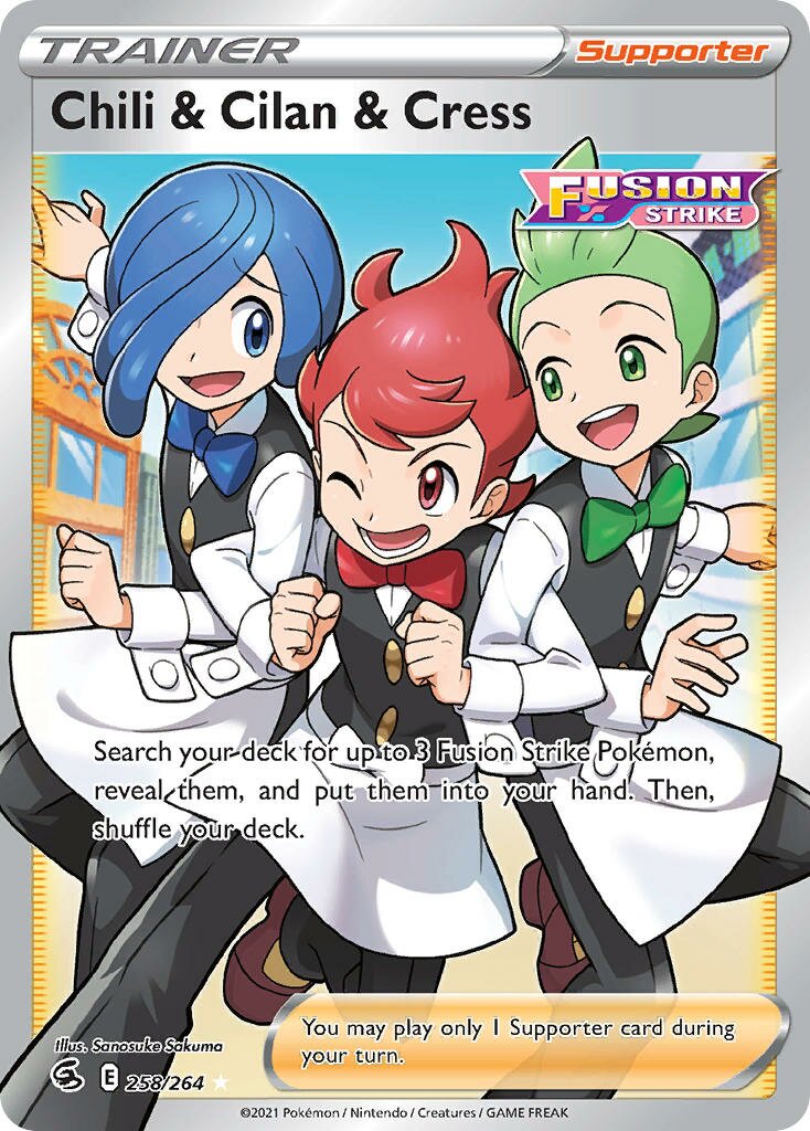 Chili & Cilan & Cress 258/284 — Fusion Strike (English Pokémon TCG card)
