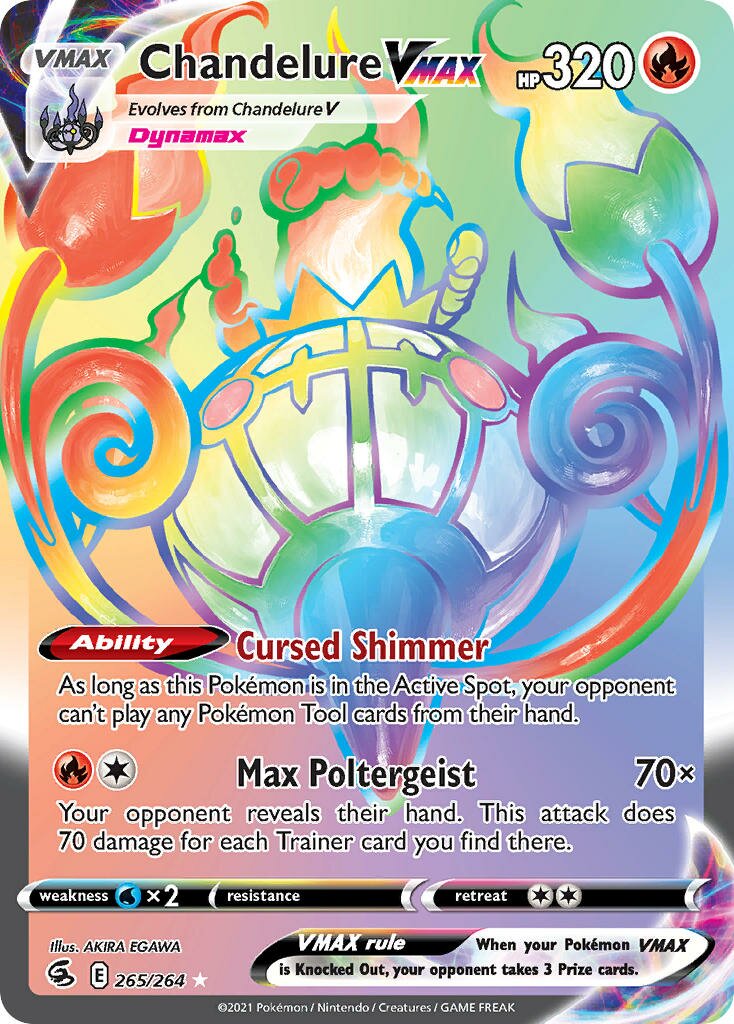 Chandelure VMAX 265/284 — Fusion Strike (English Pokémon TCG card)