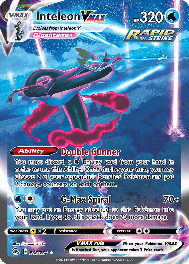 Inteleon VMAX 266/284 — Fusion Strike (English Pokémon TCG card)