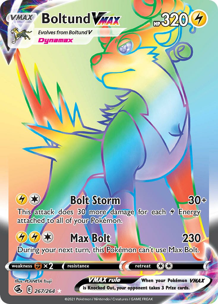 Boltund VMAX 267/284 — Fusion Strike (English Pokémon TCG card)