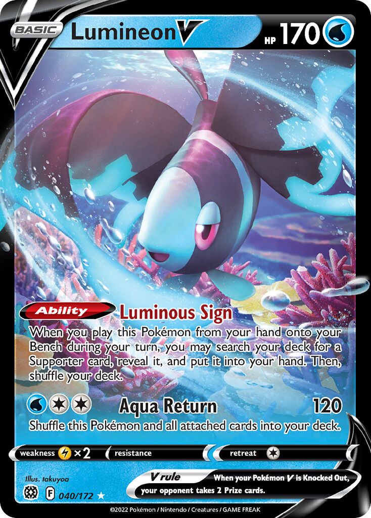 Lumineon V 040/216 — Brilliant Stars (English Pokémon TCG card)