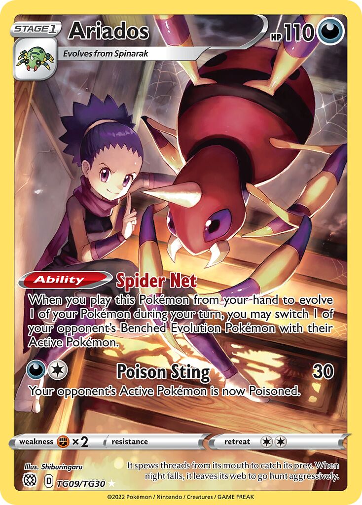 Ariados TG09 — Brilliant Stars (English Pokémon TCG card)