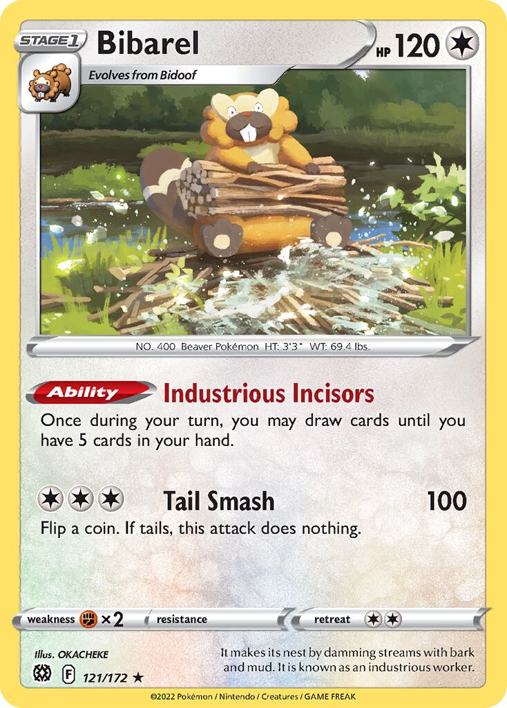 Bibarel 121/216 — Brilliant Stars (English Pokémon TCG card)