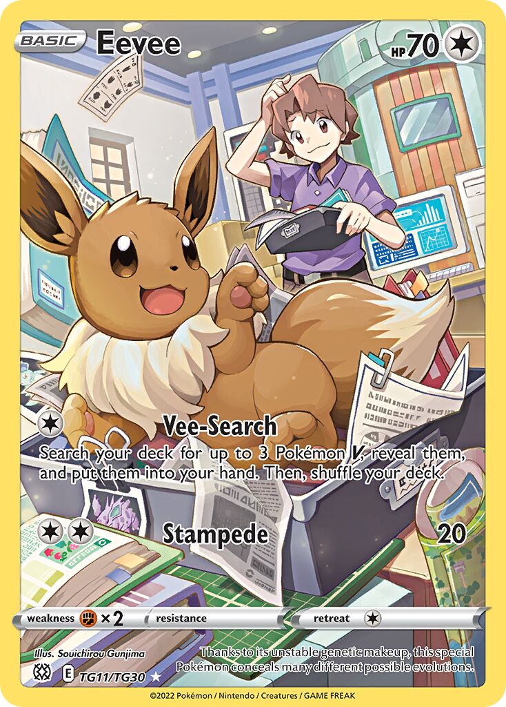Eevee 011/30 — Brilliant Stars (Trainer Gallery) (English Pokémon TCG card)