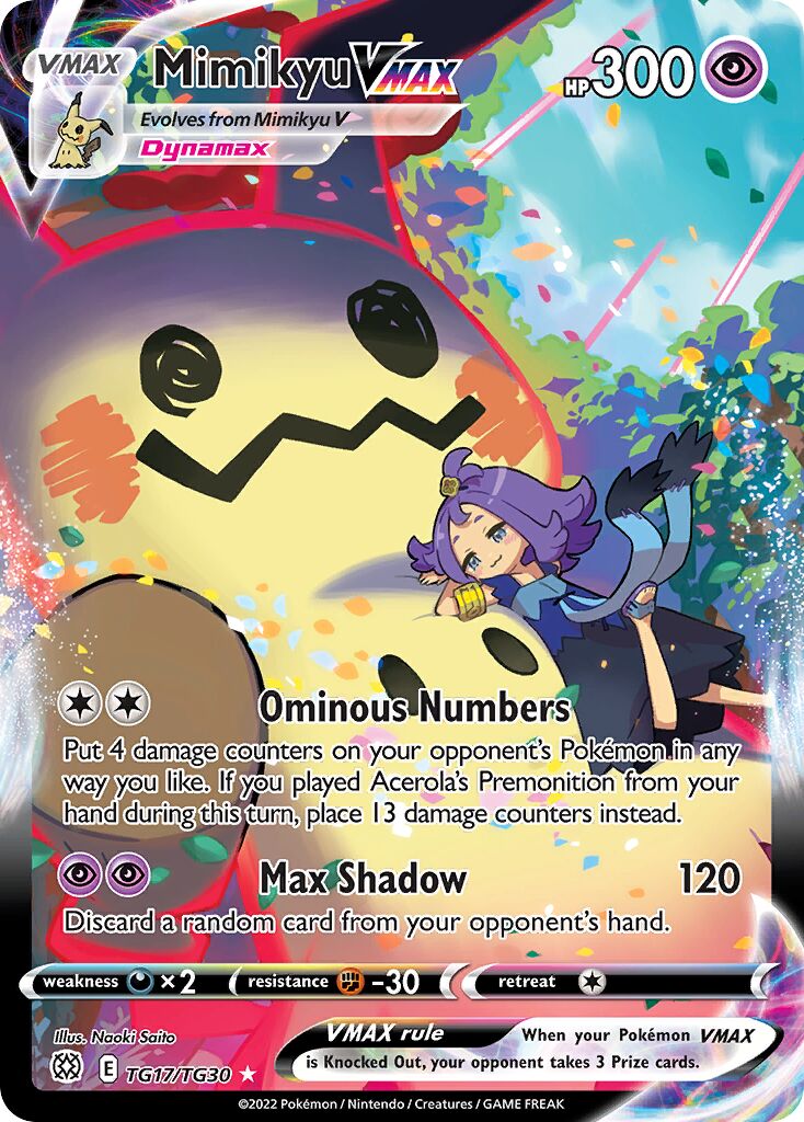 Mimikyu VMAX 017/30 — Brilliant Stars (Trainer Gallery) (English Pokémon TCG card)