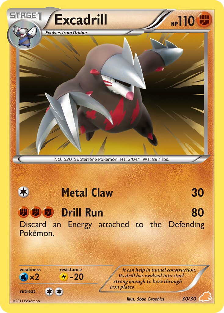 Excadrill 030/30 — BW trainer Kit (Excadrill) (English Pokémon TCG card)
