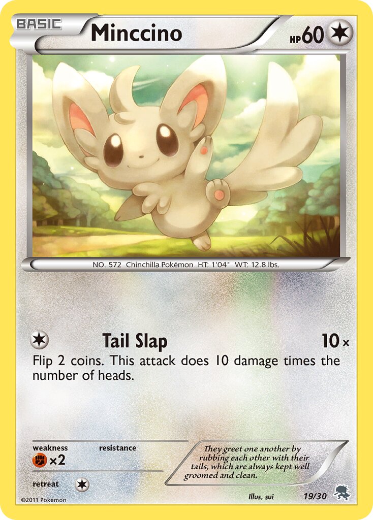 Minccino 019/30 — BW trainer Kit (Zoroark) (English Pokémon TCG card)