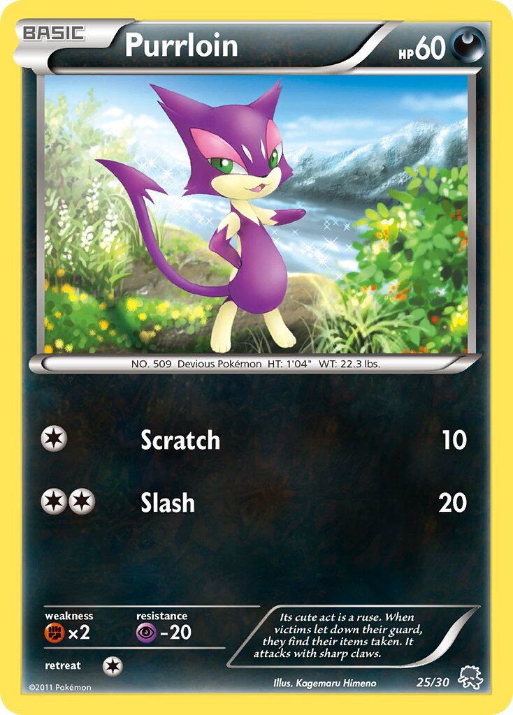Purrloin 025/30 — BW trainer Kit (Zoroark) (English Pokémon TCG card)