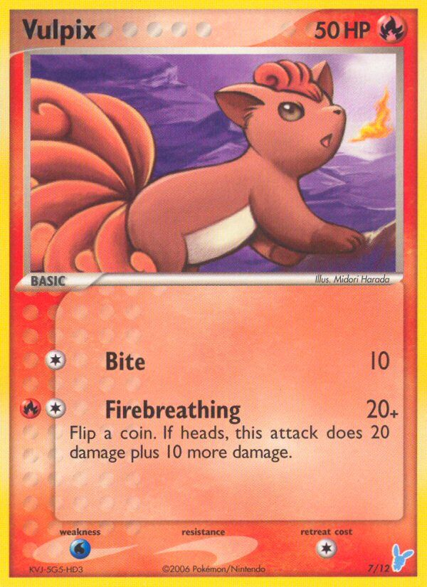 Vulpix 007/13 — EX trainer Kit 2 (Minun) (English Pokémon TCG card)