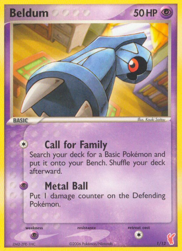 Beldum 001/12 — EX trainer Kit 2 (Plusle) (English Pokémon TCG card)
