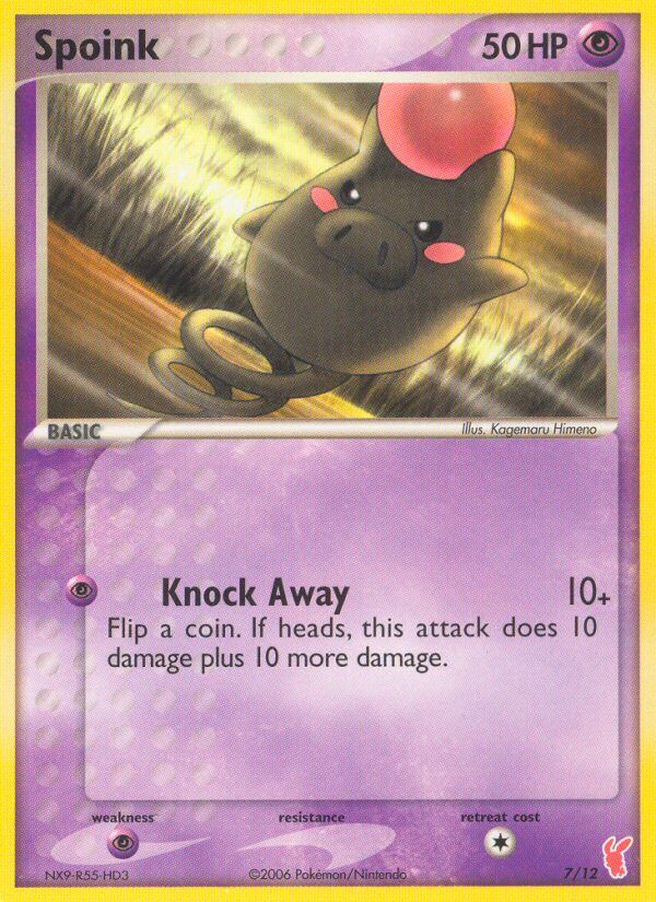 Spoink 007/12 — EX trainer Kit 2 (Plusle) (English Pokémon TCG card)