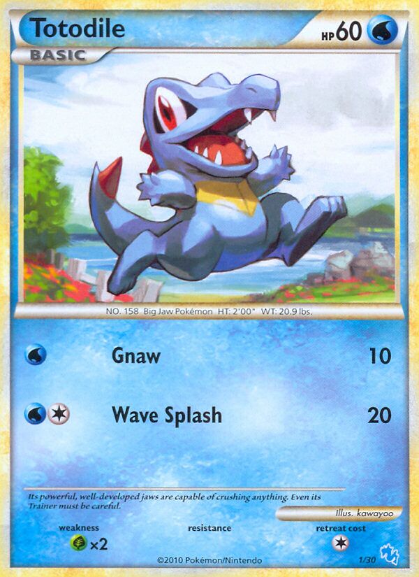 Totodile 001/30 — HGSS trainer Kit (Gyarados) (English Pokémon TCG card)