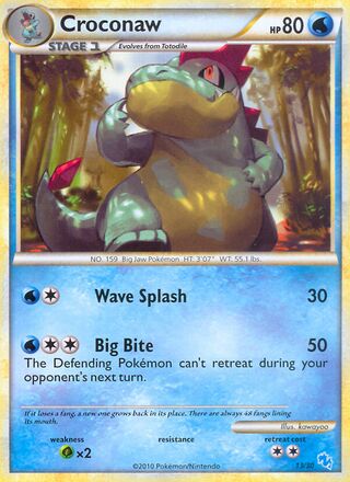 Croconaw 013/60 — HGSS Trainer Kit sets (Gyarados & Raichu) (English Pokémon TCG card)