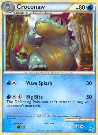 Croconaw 017/60 — HGSS Trainer Kit sets (Gyarados & Raichu) (English Pokémon TCG card)