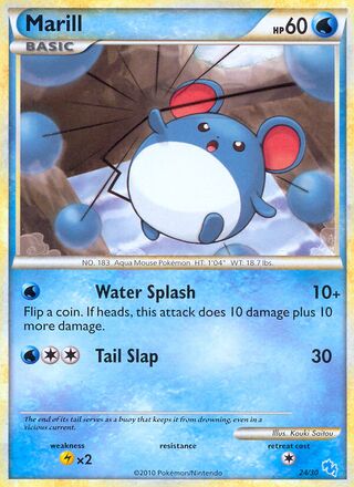 Marill 024/60 — HGSS Trainer Kit sets (Gyarados & Raichu) (English Pokémon TCG card)