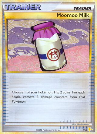 Moomoo Milk 031/60 — HGSS Trainer Kit sets (Gyarados & Raichu) (English Pokémon TCG card)