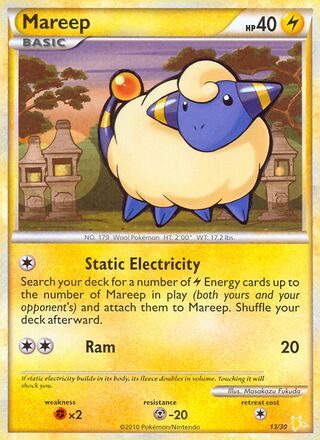 Mareep 043/60 — HGSS Trainer Kit sets (Gyarados & Raichu) (English Pokémon TCG card)