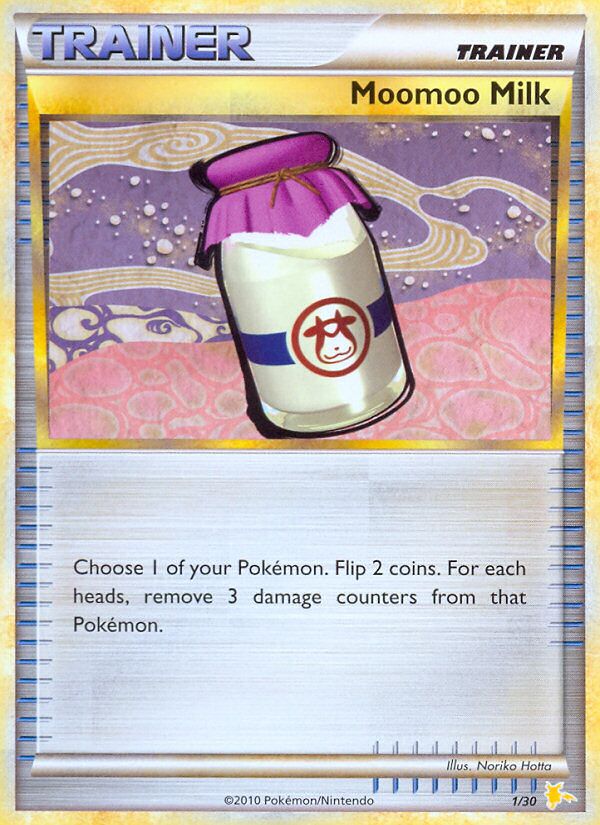 Moomoo Milk 001/30 — HGSS trainer Kit (Raichu) (English Pokémon TCG card)
