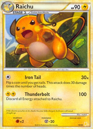 Raichu 019/30 — HGSS Trainer Kit (Raichu) (Japanese Pokémon TCG card)