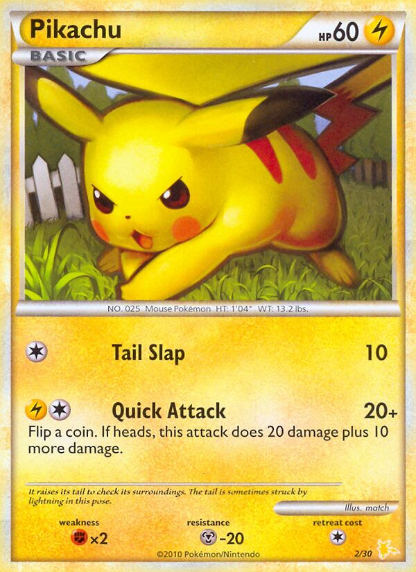 Pikachu 002/30 — HGSS trainer Kit (Raichu) (English Pokémon TCG card)