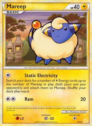 Mareep 020/30 — HGSS Trainer Kit (Raichu) (Japanese Pokémon TCG card)