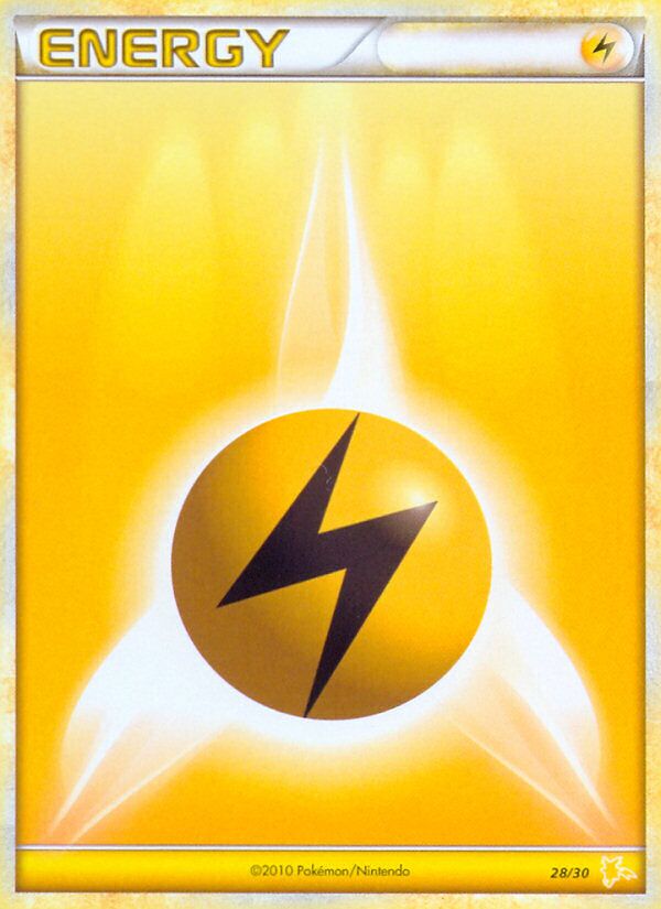 Lightning Energy 028/30 — HGSS trainer Kit (Raichu) (English Pokémon TCG card)