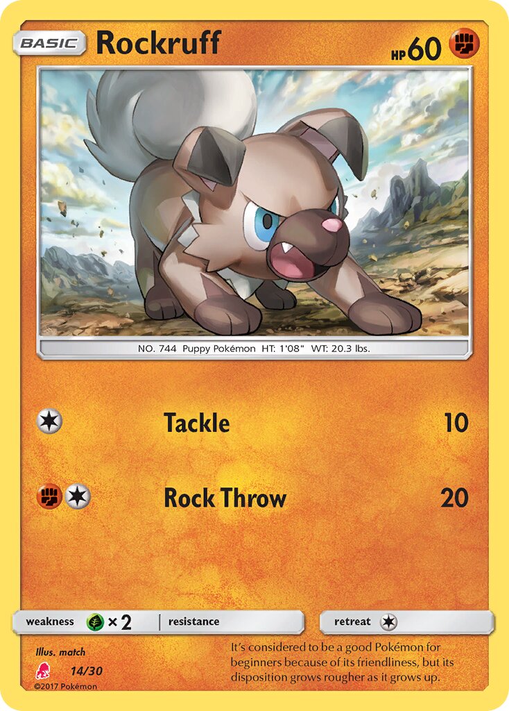 Rockruff 014/30 — SM trainer Kit (Lycanroc) (English Pokémon TCG card)