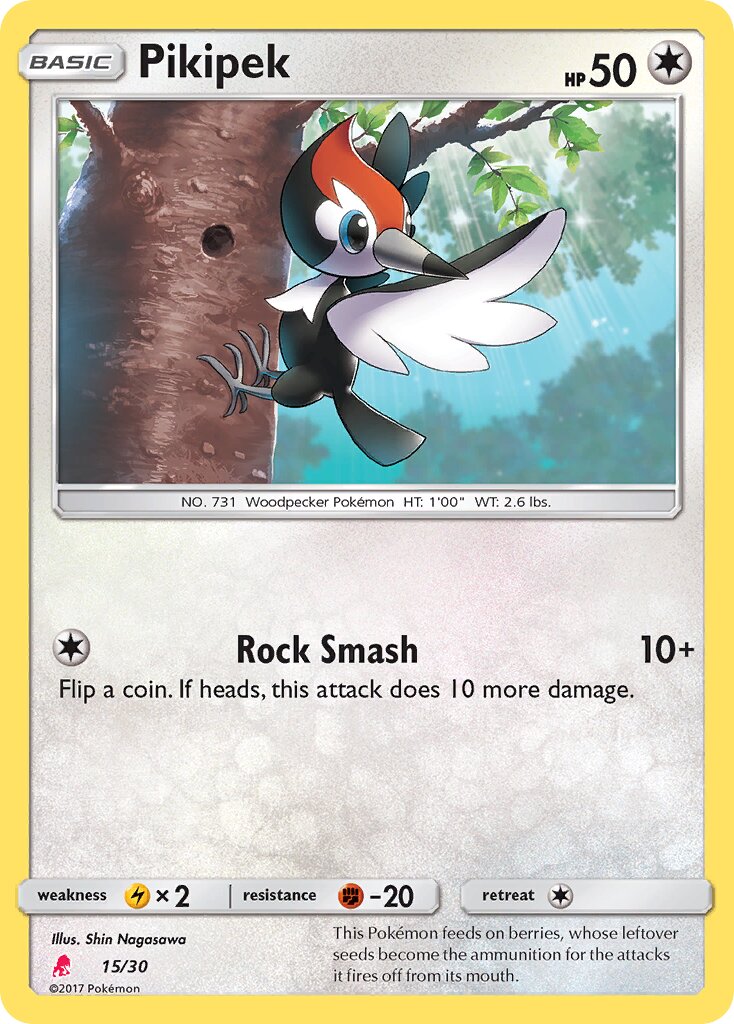 Pikipek 015/30 — SM trainer Kit (Lycanroc) (English Pokémon TCG card)