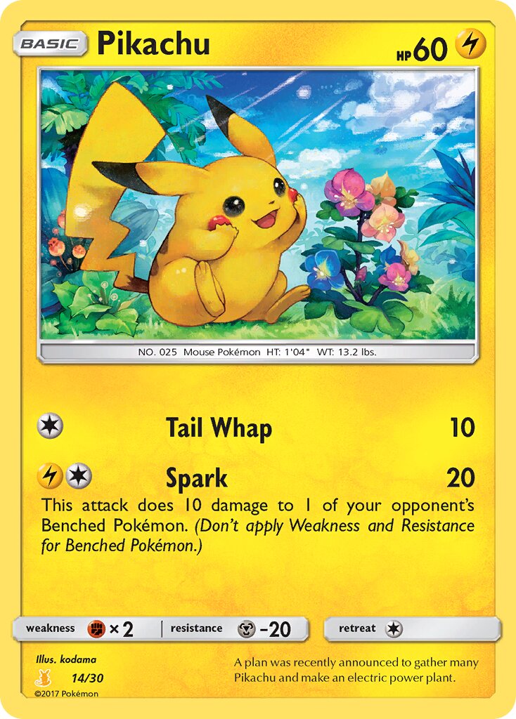Pikachu 014/30 — SM trainer Kit (Alolan Raichu) (English Pokémon TCG card)